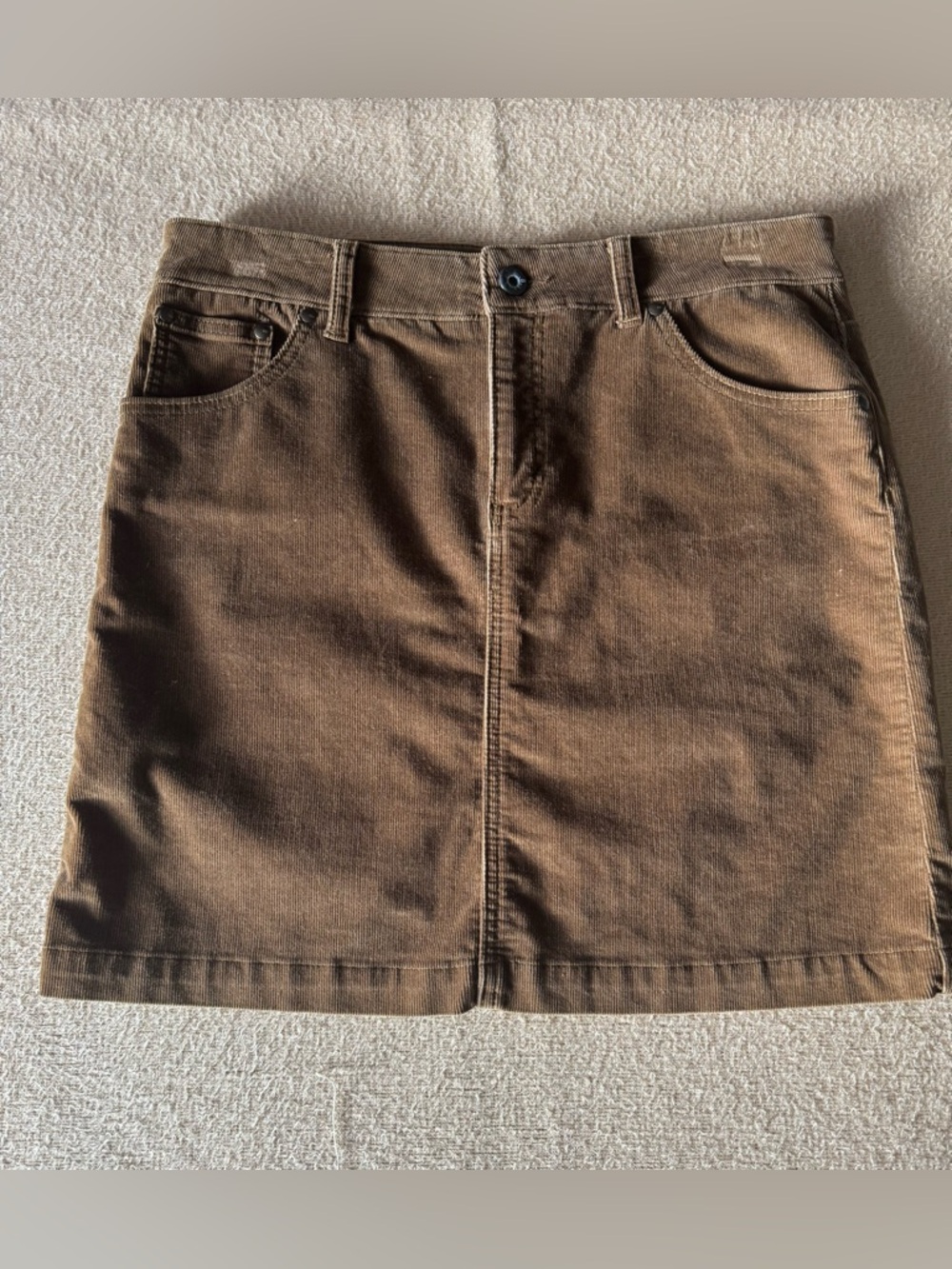 GAP Brown Cotton Mini Skirt with Front Seam